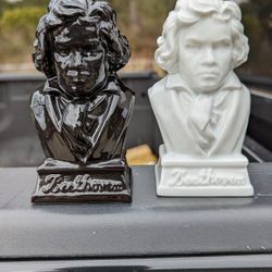 Beethoven Ceramic Head Salt and Pepper Shakers