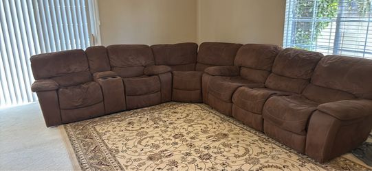 Brown Microfiber  Sectional Sofa