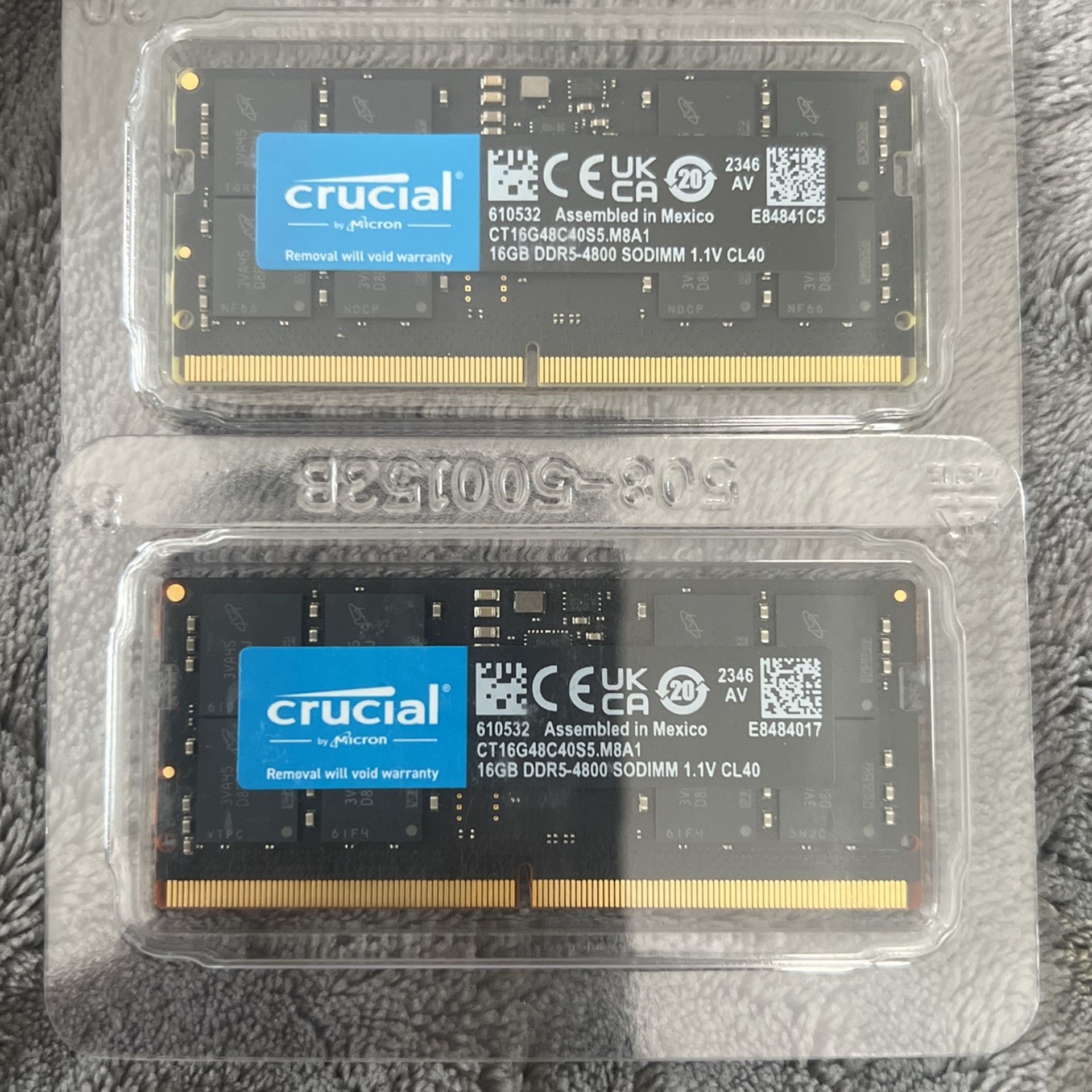 Crucial RAM 32GB ( 2x16GB ) DDR5 4800MHz 262-Pin Laptop Memory