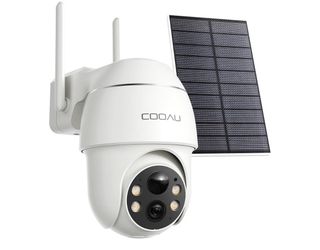 COOAU 4MP Cameras for Home Security Outdoor, 5GHz & 2.4GHz Solar Security Camera Wireless Outdoor, 360° Pan & Tilt,Color Night Vision, Motion Detectio