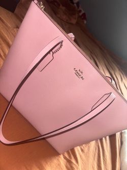 Coach blush pink leather tote