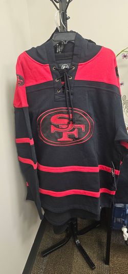San Francisco 49ers '47 Dark Pop Lace-Up Pullover Hoodie - Black