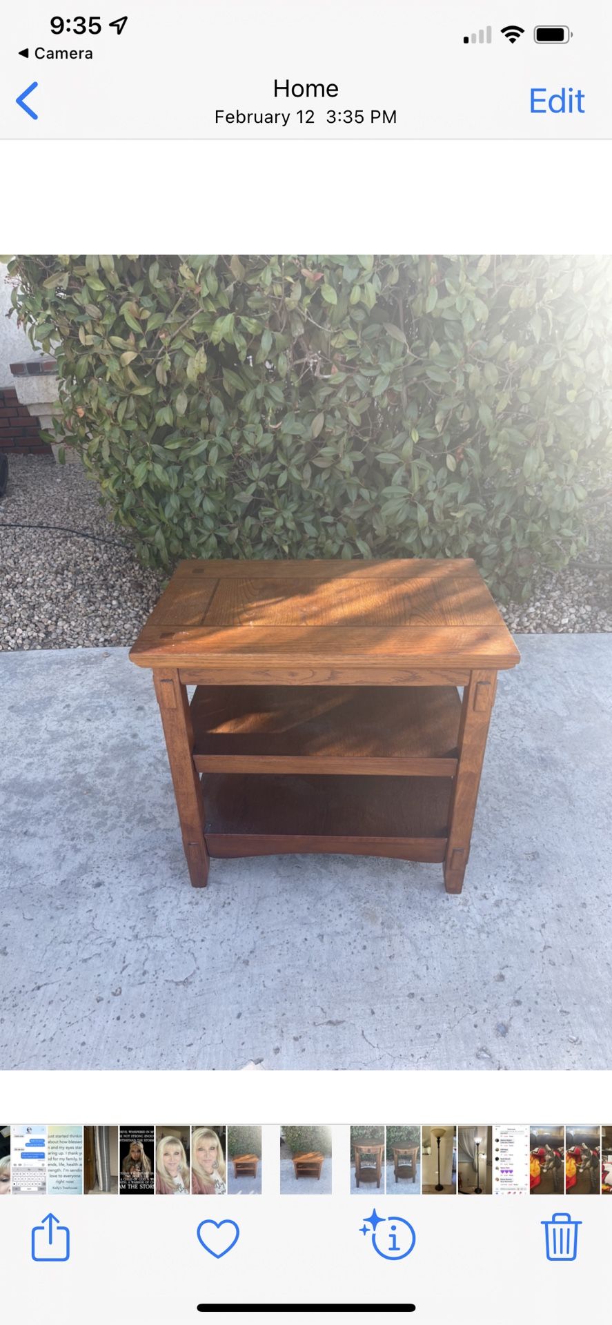 Wood End Table