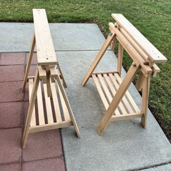 IKEA Finnvard Trestle with Shelf Birch adjustable Desk Legs (Two)