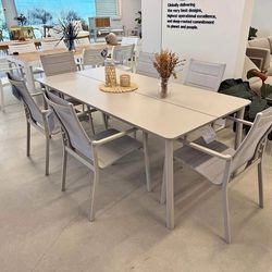 7PC Aluminum Outdoor Dining Set – Table + Chairs | BRAND NEW | Heavy Duty Commercial Grade | Modern Patio | Delivery Available