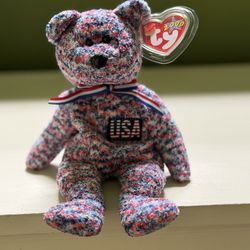 TY Beanie Baby - USA The Bear