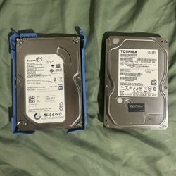 2 HDD’s (1TB) (500GB) BOTH ARE WORKS FINE 