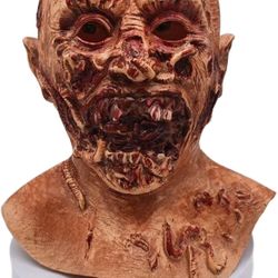Zombie Latex Mask, suitable for Role-Playing Props in Horror Haunted House Themed Parties