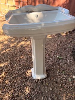 Metal bathroom sink
