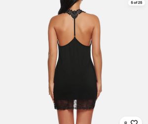 Lace Nightgown Sexy Sleepwear Full Slip Babydoll V-Neck Chemises Dress