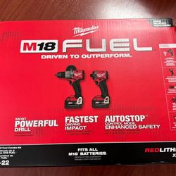 M18 FUEL 18V Lithium-Ion Brushless Cordless Hammer Drill and Impact Driver Combo Kit (2-Tool) with 2 Batteries
