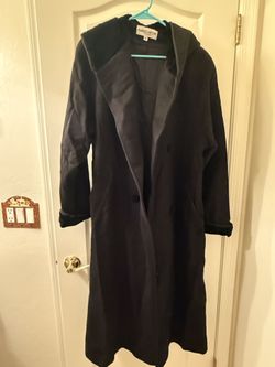 Vintage Albert Nipon Boutique Hooded Wool Duster Coat - Size 10