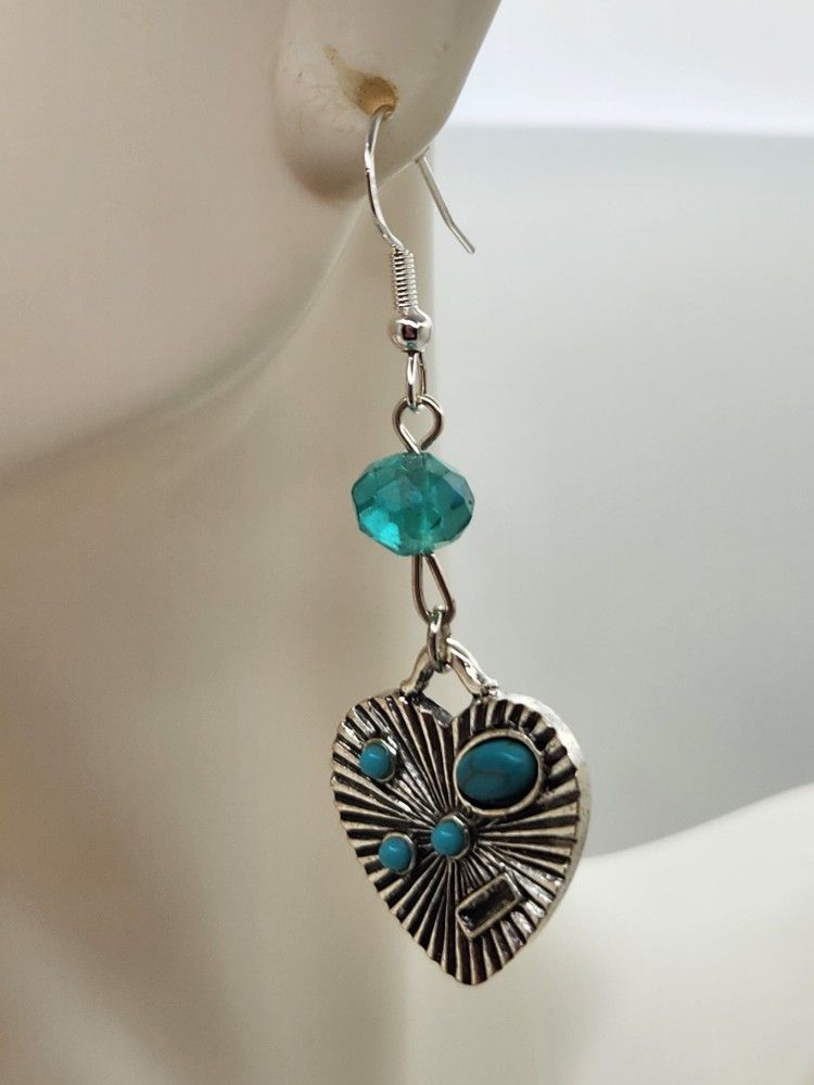 Turquoise Heart Earrings