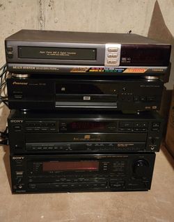 Sony Equalizer, Sony 5 Disc, Pioneer DVD Player, Multi System VHS
