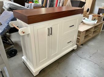 Newly Assemble 53" Large Kitchen Island Storage Farmhouse Rolling Kitchen Island Cart on Wheels