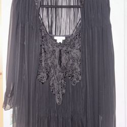 Vintage 1980s Dillards Black Lace Peignoir Set Size Small| Sexy Glamour Nightgown & Robe |