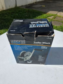 Reese Towpower Heavy Duty 1500 lb Trailer Winch w/ Strap & Hook #74329HD New Open Box