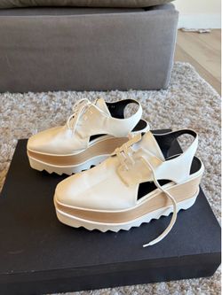 Stella McCartney White Platform Oxford Slingback - US Women's Size 6 (EU 36)