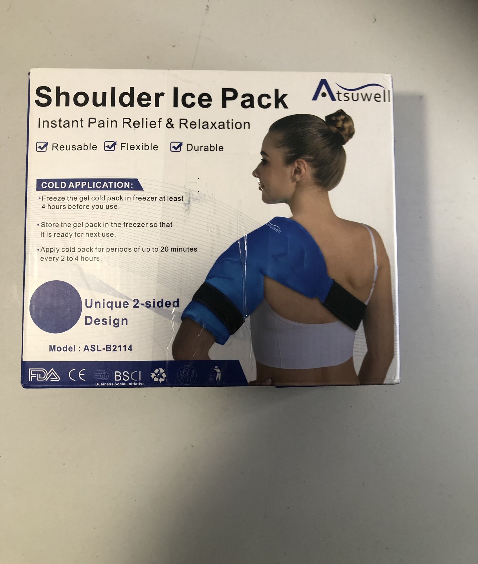 Atsuwell Shoulder Ice Pack Rotator Cuff Cold Therapy, Reusable Gel Ice Wrap for Shoulder Injuries & Pain Relief