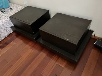 West Elm Side Tables (Set of 2) – Solid Wood / Storage