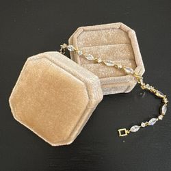 Wedding Bracelet + Velvet Ring Box 