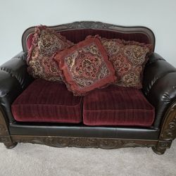 Fabric And Leather Sofa 