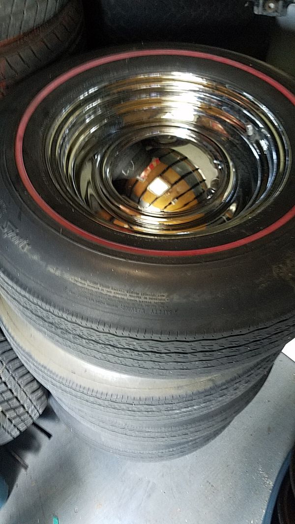 Red Line Tires >> Crome Reversed 14 Wheels And Red Line Tires For Sale In Fort Red Line Tires >> Crome Reversed 14 Wheels And Red Line Tires For Sale In Fort