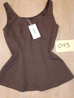 Zesica Brown Peplum Tank Top size small