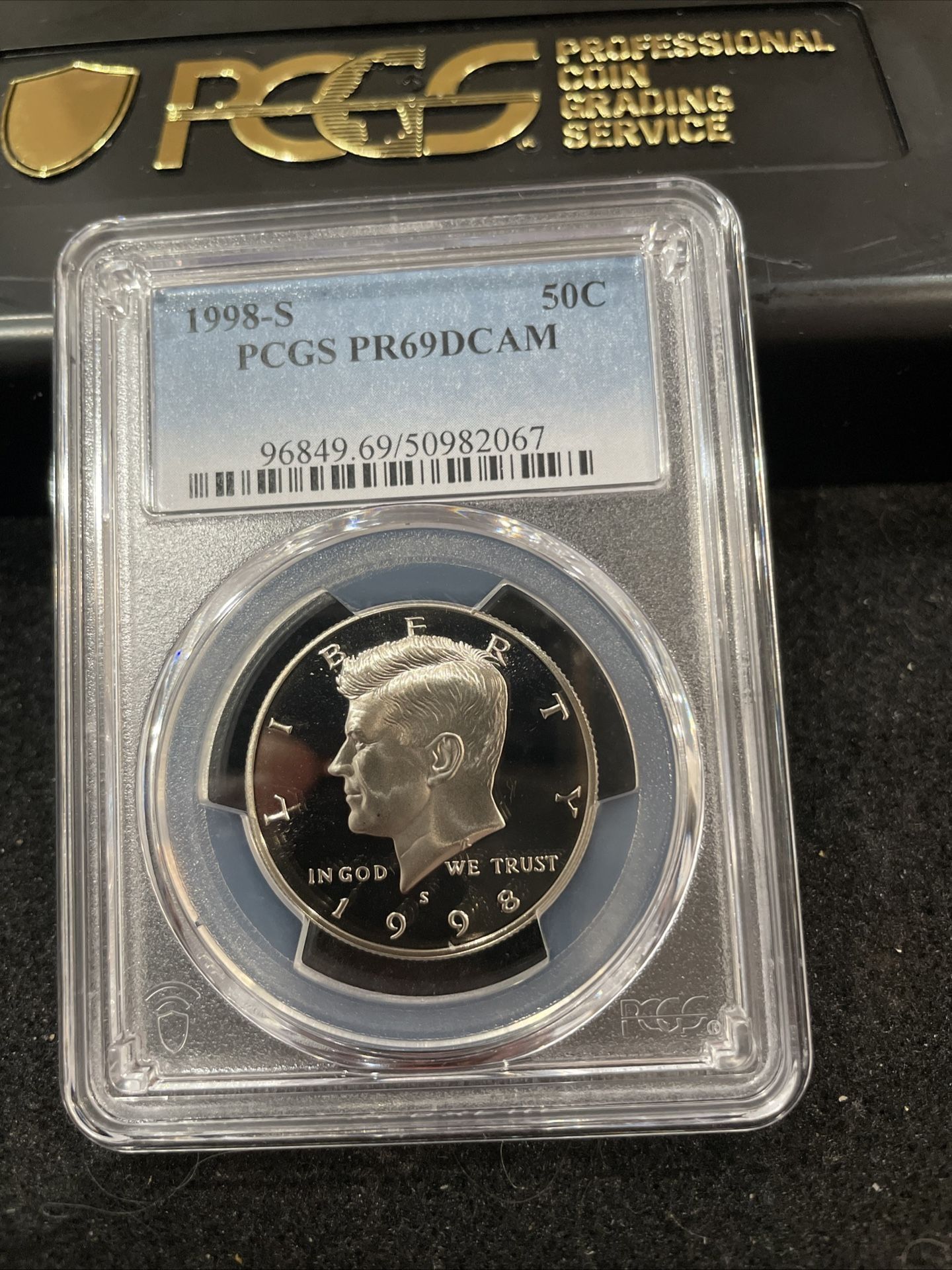 1998 S Gem Proof Kennedy Half Dollar Graded At PR69 With A Deep Cameo T-2