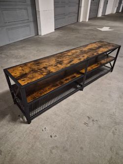 VASAGLE Industrial TV Stand Rustic Brown & Black