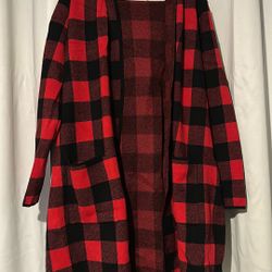 Flannel Print Cardigan