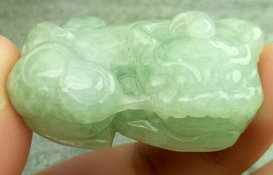 "Yu" stone of heaven lucky coin pendant 100% Natural Certified grade A green Jade Jadeite Pendant Hand Carved