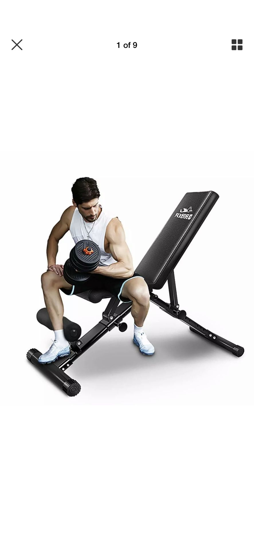 FLYBIRD Weight Bench Flat Incline/Decline Fitness Gym Exercise Workout
