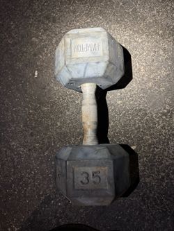 Hampton 35 lb Rubber Hex Dumbbell