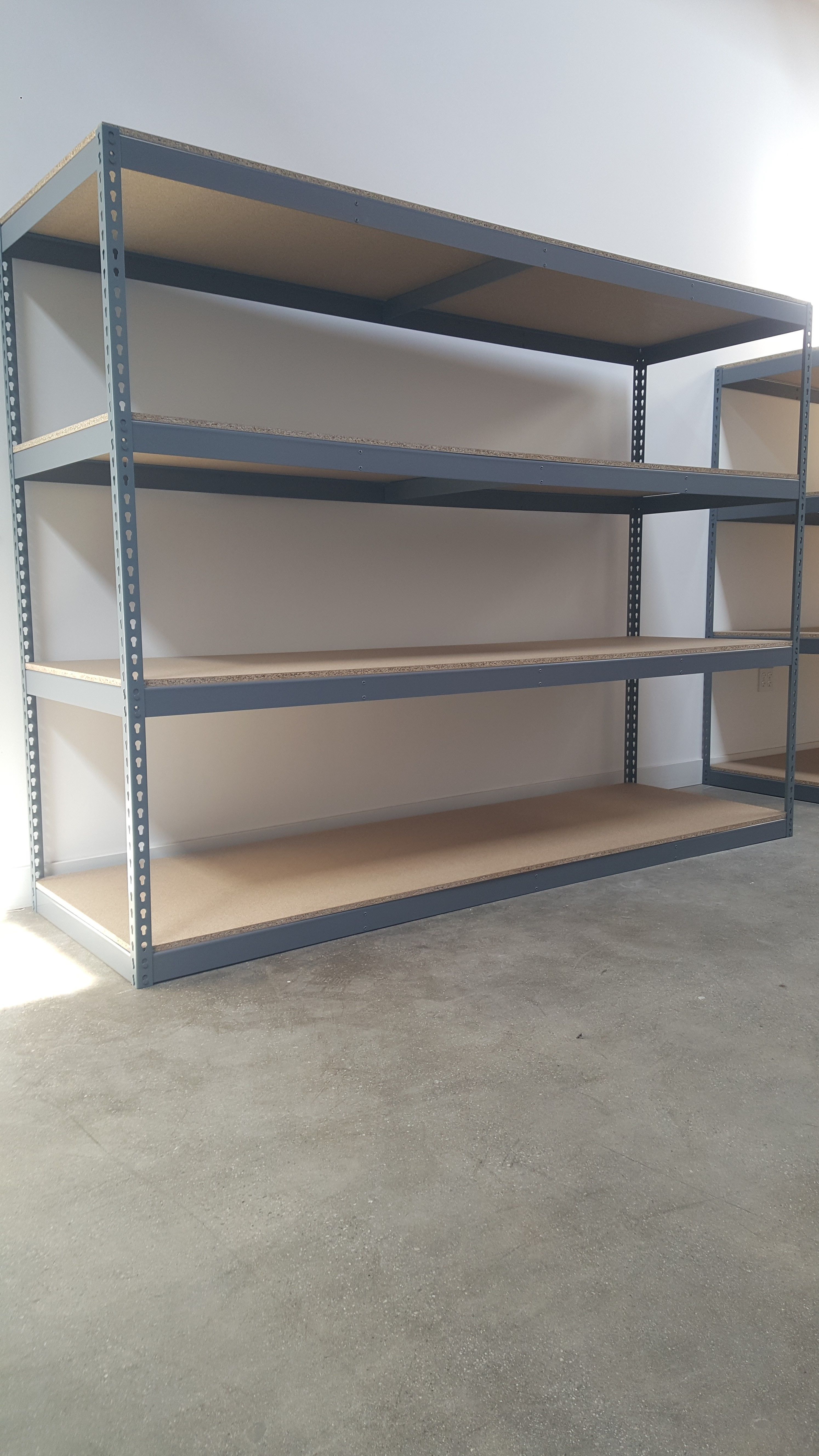 Garage Shelving 96 in W x 36 in D Heavy Duty 4 Tier Storage Rack Similar to Uline Stronger Than Homedepot Lowes And Costco Delivery Available