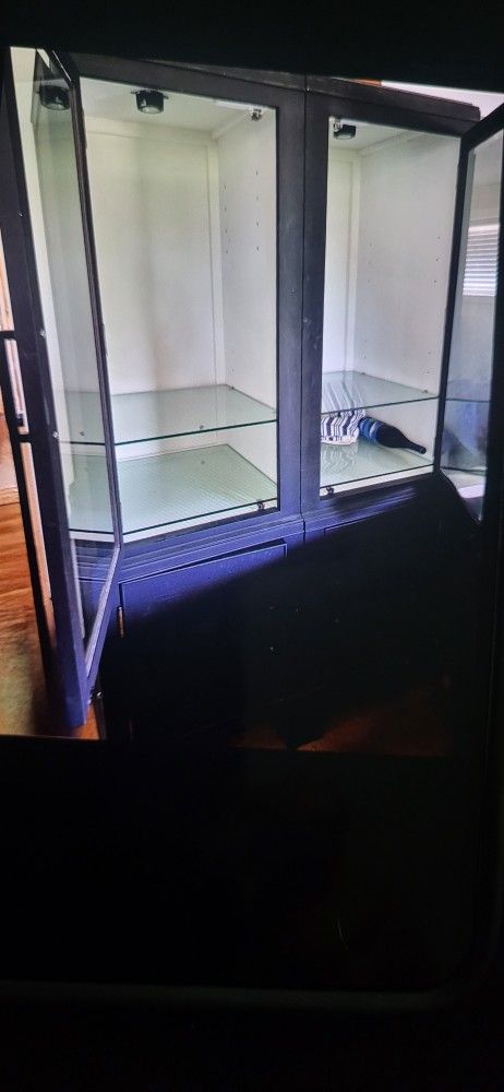 2 Light Up Cabinets
