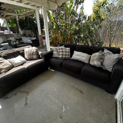 Charcoal Sofa And Love Seat 