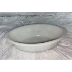 Glasbake Casserole Dish 1 quart oval J-235 Milk Glass Made in USA