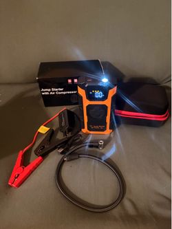 Jump Starter with Air Compressor, 5500A Car Battery Charger, 12V Power Jump Pack for Vehicles (up to 9.0L Gas & 7.5L Diesel), Portable Jump Starter, T