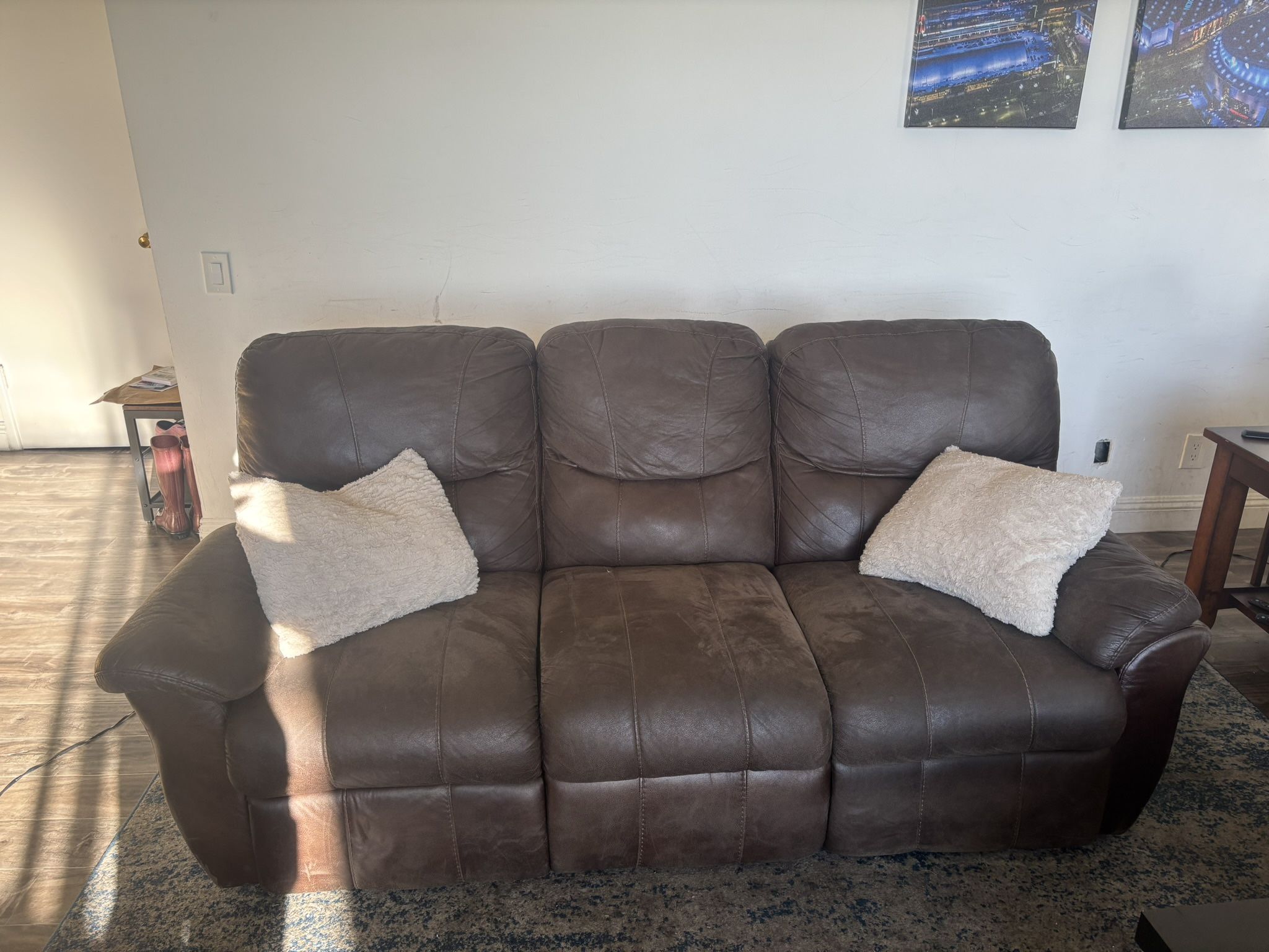 FREE Leather Reclining Coach Set