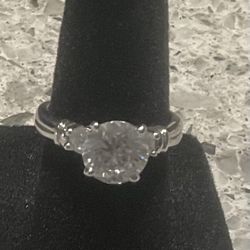 Sterling Silver CZ Solitaire Ring