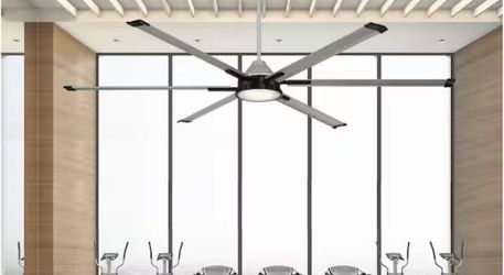 Commercial Electric High Velocity 8 ft. Indoor/Outdoor Titanium Ceiling Fan with Wall Control