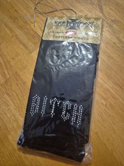 Boy London Footless Tights Black Rhinestone