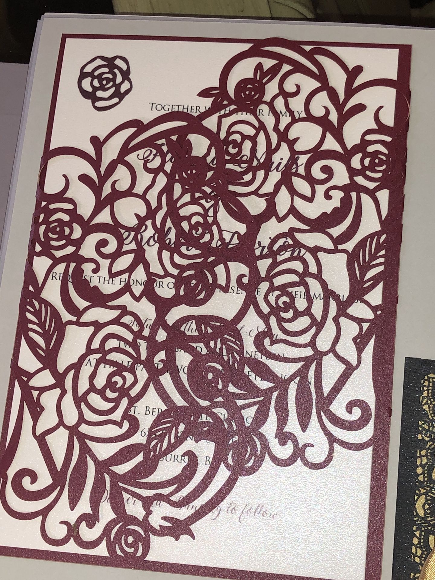 Weeding or quincianera invitations