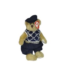 TY Beanie Baby Attic Treasure Mullingan Golf Teddy Bear 2000 Plush - Read Below 