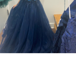 Dark Crystal Blue Prom Dress