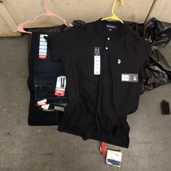  Bundle,Large U.S. Polo/Straight Medium Stretch Fit 5 Star Wrangler Jeans 34/34.and Watch 360 Protection 