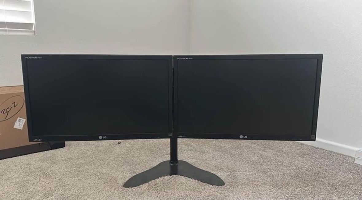 $145 - (2) 23” LG Monitors w/ stand (VGA/DVI Ports ONLY)