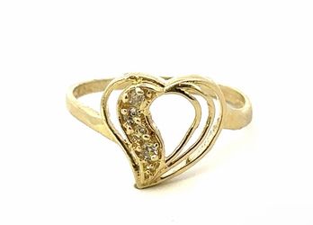 Woman’s Ladies 10k Yellow Gold CZ Cubic Zirconia Heart Ring Size 8 GP3115540