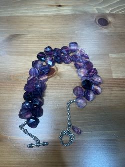 Purple Fluorite Beaded chokers with Toggle Clasp